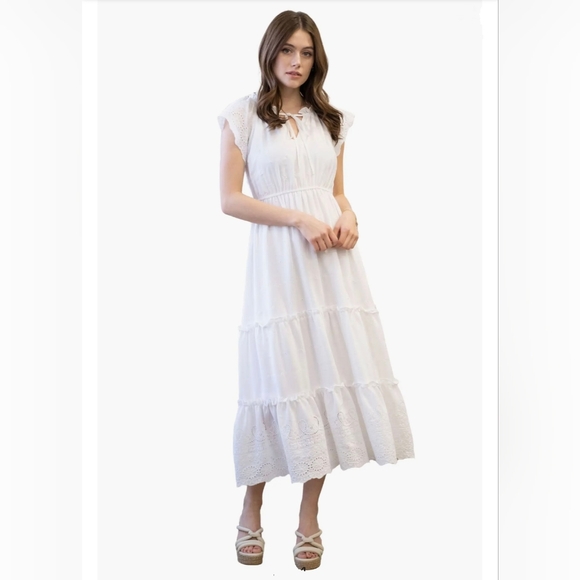 Chic Pink Midi Dress - Picture 2 of 4